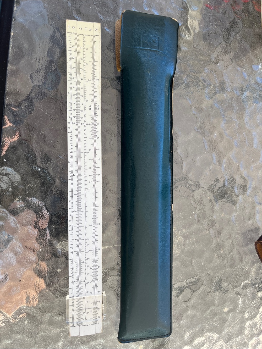 Slide rule with case ruffle and easer n4058w beginner’s rule